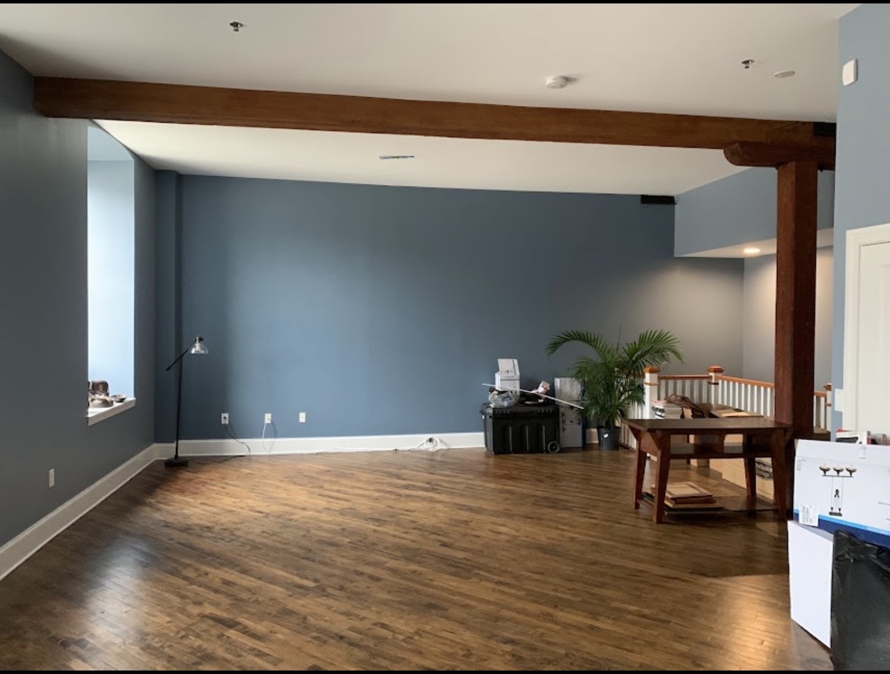 Blue-gray interior painting project